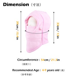 TRIWONDER Children's Balaclava Winter Hat with Winter Scarf, Warm Hooded Scarf, Ski Mask for Boys and Girls, Outdoor Sports, pink