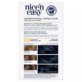 Clairol Nice'n Easy Permanent Hair Dye Color Cream, 1BB Blue Black