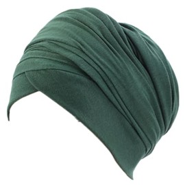 African Turban Head wraps for Women - Pre tied Soft Long Headscarf Shawl Hair Chemo Headwear Grate For Daily Use (Polyester, Army Green)
