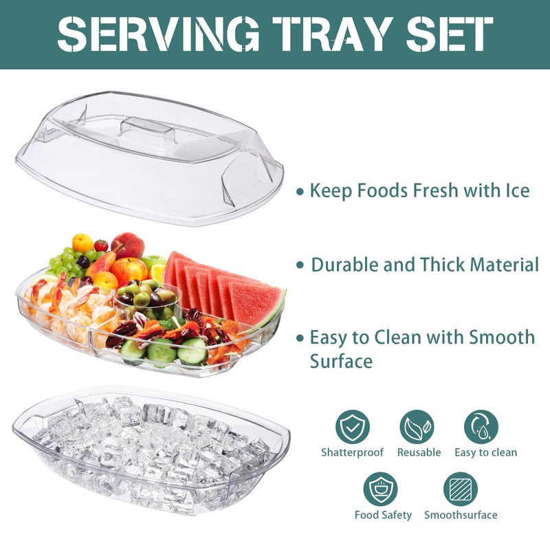 Chilled Serving Platters and Trays for Entertaining,Chilled Veggie Tray with