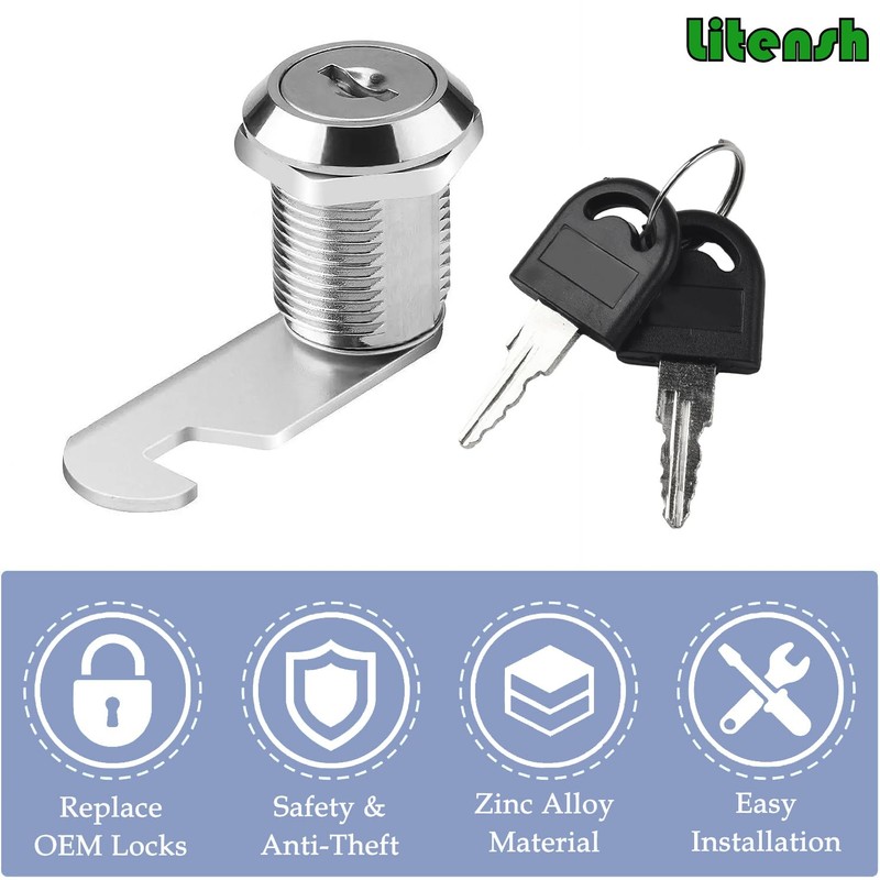 Litensh Security Mailbox Lock with Different Keys, 25mm Letter Post