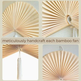 Bamboo Wall Fan Decor - Large & Folding Decorative Wall Fan - Ideal as Boho Fan Wall Decor, Over the Bed Wall Decor for Bedroom & Fan Headboard - Handmade Bamboo Wall Decor Fan