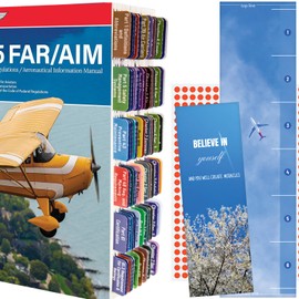 Index Tabs for 2025 FAR/AIM, Color-Code and Laminated FAR AIM 2025 Book Tabs, with Alignment Card, Bookmark, and Dot Stickers. (Book NOT Included)