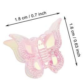 Penta Angel Mini Butterfly Hair Clips 20Pcs Tiny Glitter 90s Hair Claws Hair Pins Accessories for Women Girls (Pink)