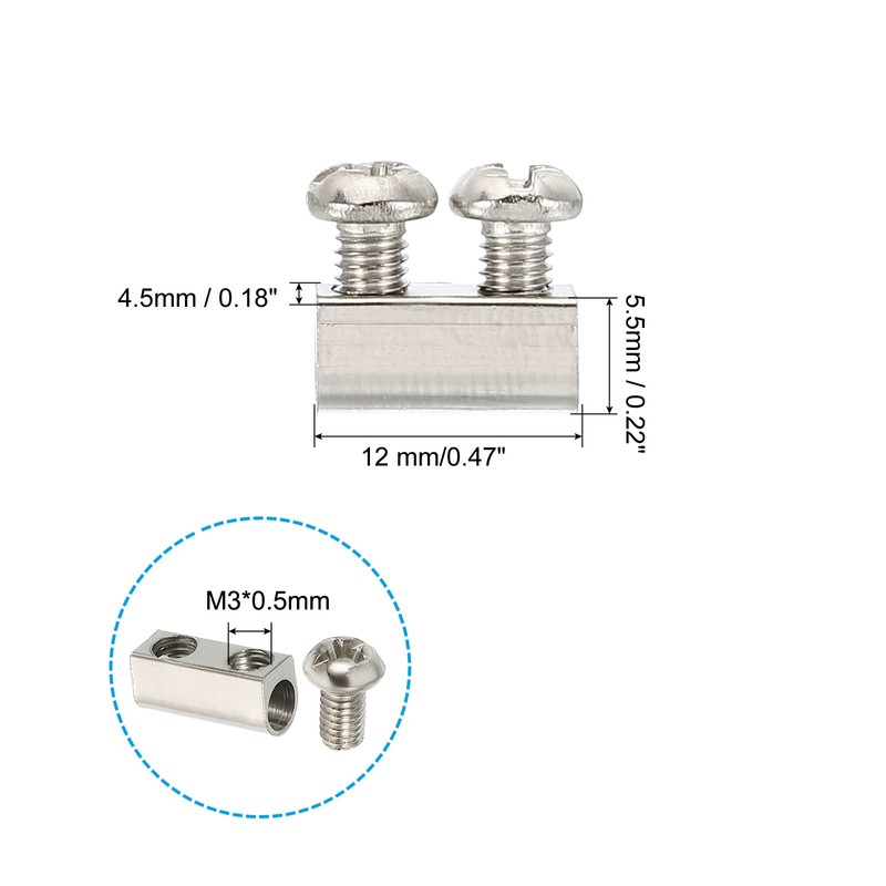 PATIKIL 20pcs 12x4.5x5.5mm Wire Rope Clips Steel Cable Clamp 3mm