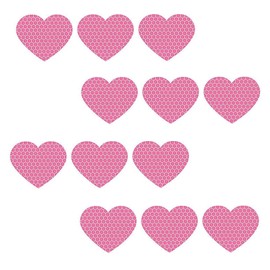 Merdege 10 PCS Car Heart Stickers, Super Reflective Crystal Grid Love Decals, Patches Scratch Waterproof Stickers, 2.3" x 1.9" Universal for Most Cars (Pink)