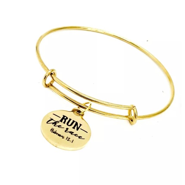 JKCE Designs Faith Gifts, Run The Race Charm Bracelet, Hebrews