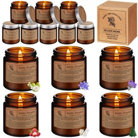 MTLEE 12 Pcs Candles for Home Scented Candles Gift Set for Women Long Lasting Aromatherapy Jar Candle Bulk Soy Wax Candles for Birthday Teacher Thanksgiving Anniversary (Flower Scent)