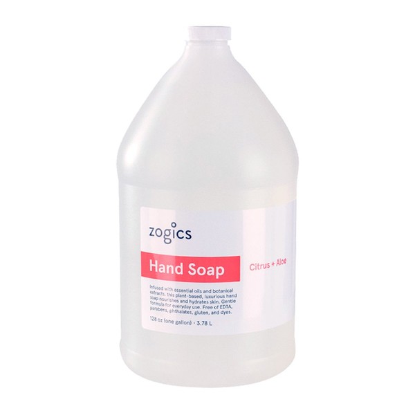 Zogics Hand Soap, Citrus + Aloe Hand Soap (1 Gallon Refill)