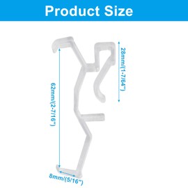 Unlorspy 10Pcs Clear Valance Clips 2.5inch Replaceable Blind Clips Plastic Blind Clamps for Window Blind Valance, Horizontal Faux and Wood Blinds Parts