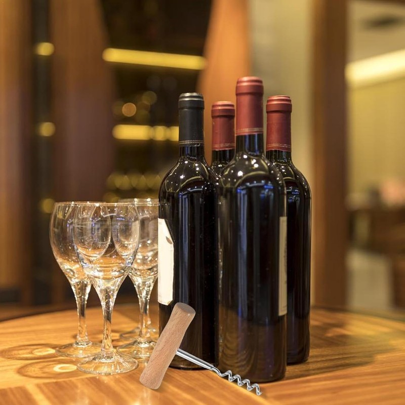 Stainless Steel T-Shape Manual Wine Opener | Professional Corkscrew |