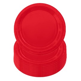 16PCS Classy Ruby Red Paper Plates 23cm,Disposable Paper Plates 9 inch Solid Color Paper Round Dinner Plates Tableware Party Plates for Birthday,BBQs,Christmas,Picnic,Kids Party Plates Supplies