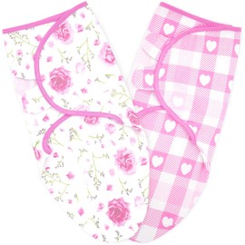 Baby Swaddle Blanket, 3 Pack, Newborn Swaddles 0-3-Month, Small-Medium, Infant Swaddling Sleep Sack, Adjustable Swaddle Blanket Girl, Floral