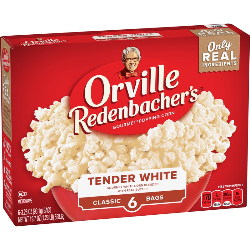 Orville Redenbacher's Microwave Popcorn, White Corn, 3.28 oz., 6-Count