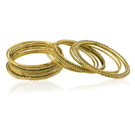 Aheli Gold Plated 2.4 Inch Metal Bangles Ethnic Stylish Fashion Jewelry for Women Set of 2