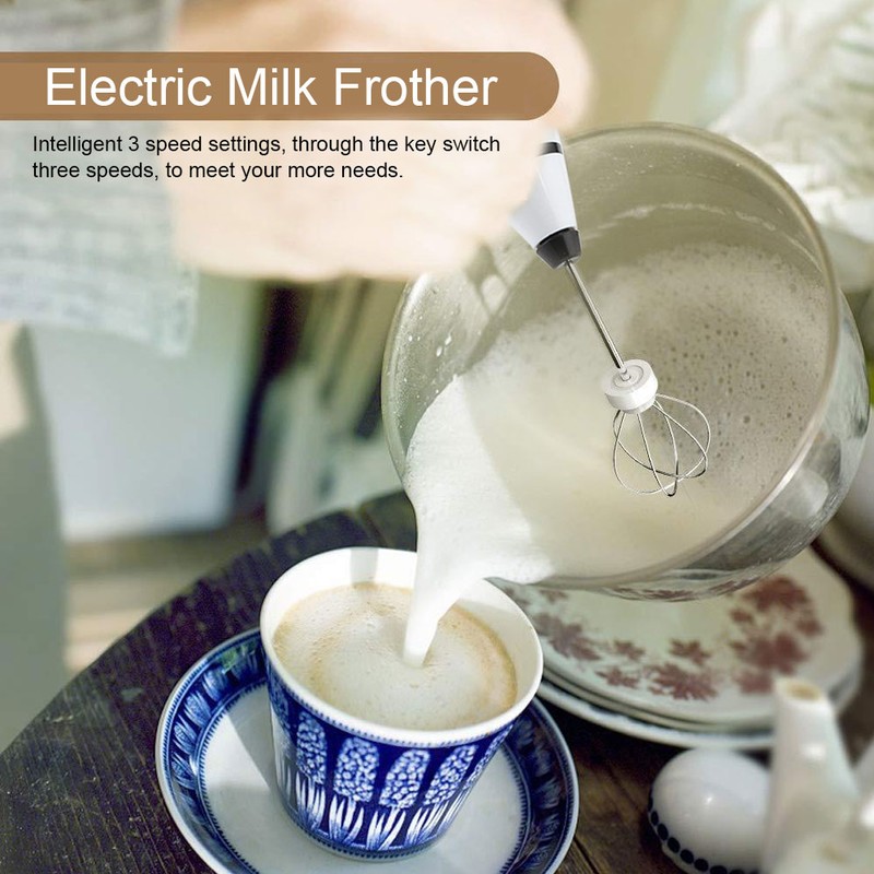 Rechargeable Milk Frother Electric Coffee Mixer Handheld Egg Beater Household