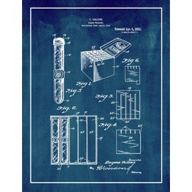 Cigar-package Patent Print Midnight Blue with Border (24" x 30") M13201