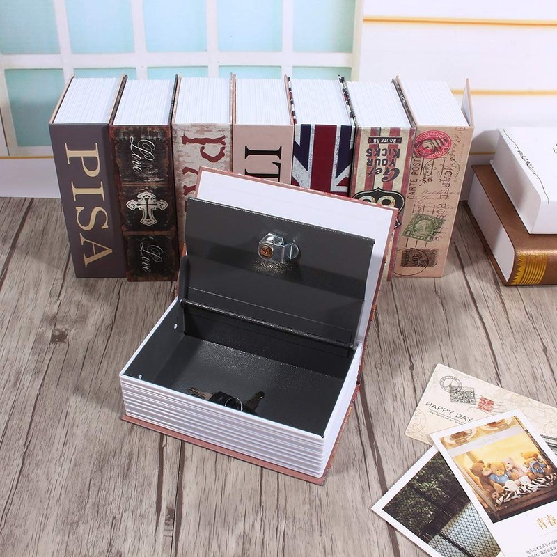 Safe Storage Box, Book Safe with Key Lock Safe Box