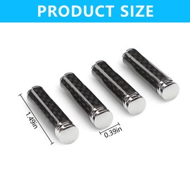 KHGUZ 4PCS Car Door Lock Knobs, Carbon Fiber Metal Vehicle Door Lock Pin Covers, Automotive Door Bolt Pull Pin Decorative Modification Accessories Universal for SUV, Sedan, Truck (Black)