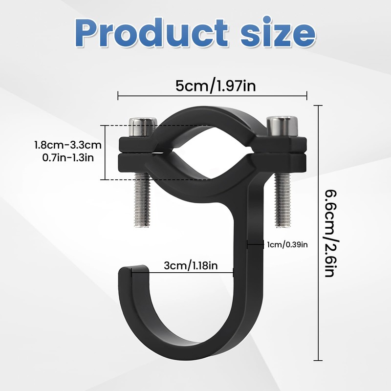 Biqing 2pcs Steering Wheel Hook Universal Aluminum Handlebar Mount Bracket