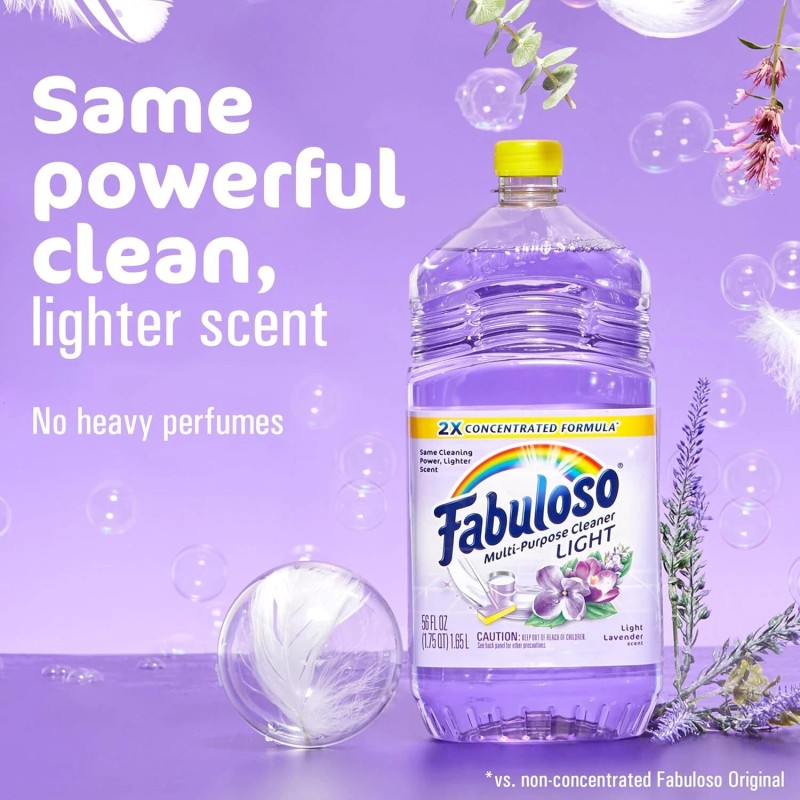 Fabuloso Multi-Purpose Cleaner, Floor Cleaner, Light Lavender Scent, 56 fl