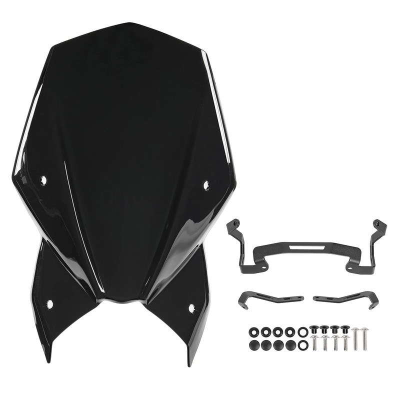 Motorcycle Windshield Deflector with Bracket Double Bubble Windscreen Fit for