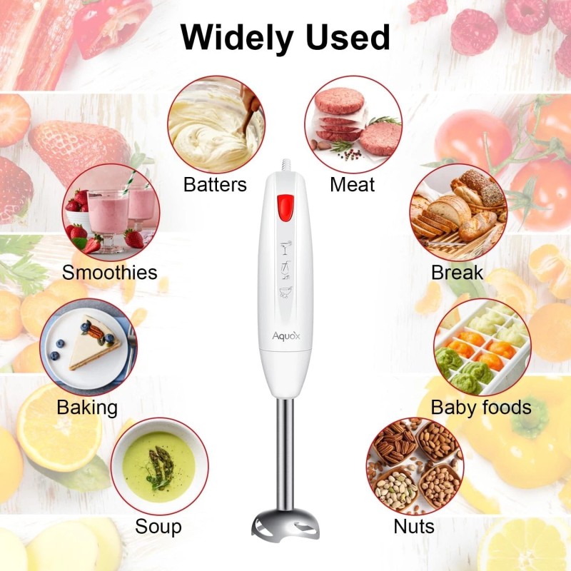 Aquox Immersion Blender Set, 16000rpm Speed & Turbo Motor, Ergonomic