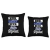 BBQ Grill Smoker Drinking Rub Smoke Beer Repeat Throw Pillow