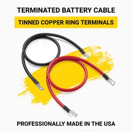 Spartan Power Battery Cable 10 Foot 2/0 Gauge AWG Wire Set 3/8" M10 Made in USA