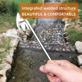 Weeding Tools for Garden,Weed Puller,Weeding Tool Handle Weed Remover,Garden W-eed Pulling Tool,Gardening Hand Weeder Tools,3 Tooth S-tainless S-teel W-eeding T-ool with Welded Handle,G-arden T-ools