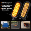 Partswcgg 4Pcs 6" Inch Oval Amber Led Strobe Lights 24LED