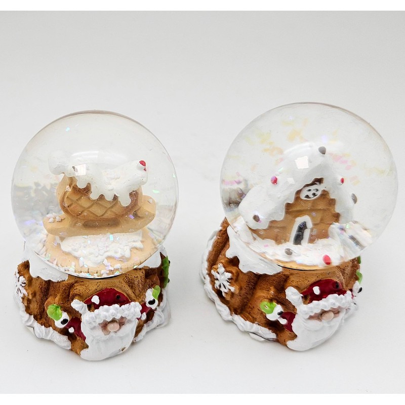 230-10039827ab Nostalgic Mini Snow Globes with Christmas Bakery Gingerbread Christmas