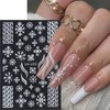 Christmas Nail Art Stickers 3D Self-Adhesive Snowflake Nail Decals Gold