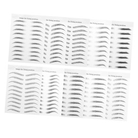 SAFIGLE 10 Sheets Waterproof 3D Eyebrow Stickers Imitation False Eyebrows for Makeup Temporary for Skin Types