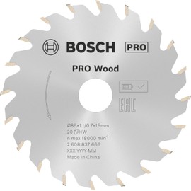 Bosch - Hoja de sierra circular profesional estándar para madera (madera, 85 x 15 x 1,1 mm, 20 dientes, accesorio de sierra circular inalámbrica)
