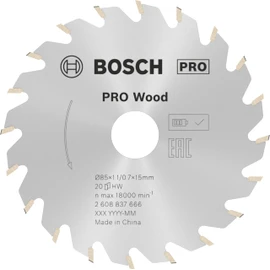 Bosch - Hoja de sierra circular profesional estándar para madera (madera, 85 x 15 x 1,1 mm, 20 dientes, accesorio de sierra circular inalámbrica)