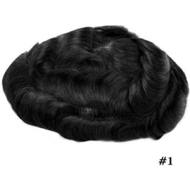 Tupé para hombre Tupé for hombres Sistema de reemplazo de tupé de cabello humano mono fino con PU alrededor for hombres Línea de cabello natural Prótesis de cabello masculino duradera de densidad medi