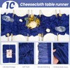 Royal Blue Cheesecloth Table Runner, 10FT x 21.5IN, Semi-Sheer Gauze