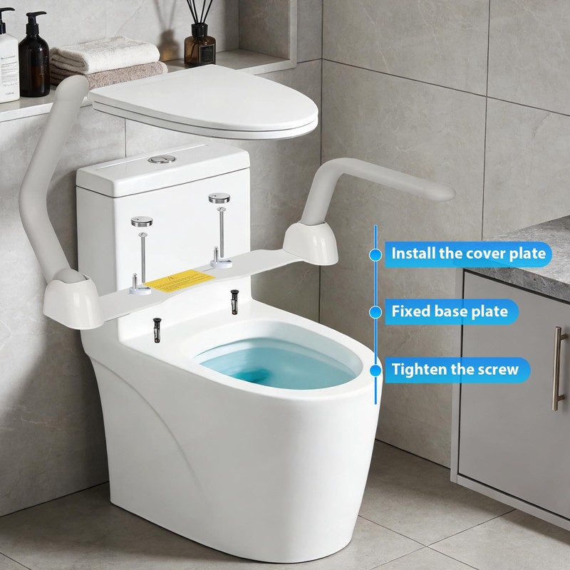 Toilet Safety Rails for Seniors,Easy Installation & Sturdy Handicap Toilet
