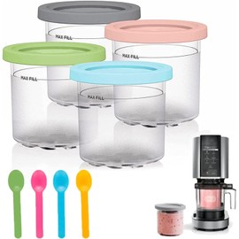 Fourth Fusion Fourth Fusion Creami Pints and Lids - Compatible with Ninja Creami Ice Cream Maker - BPA Free Dishwasher Safe Color Lids (Pink, Green, Blue)