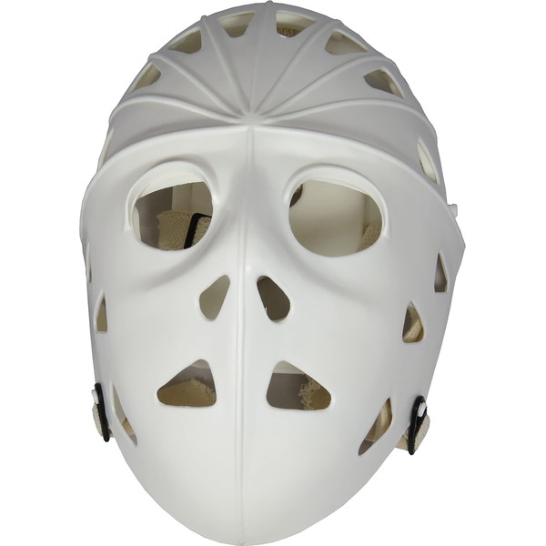 MyLec Pro Goalie Mask, Lightweight & Durable Youth Hockey Mask, High-Impact Plastic, Hockey Helmet with Ventilation Holes & Adjustable Elastic Straps, Secure Fit, Modern Hockey Gifts (White, Large)