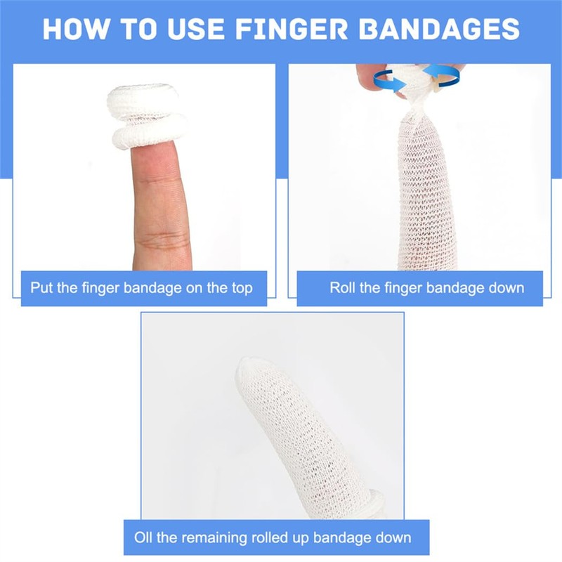 Finger Bandages 30pcs Bobs Thumb Bandage Finger Bandage Tubular White