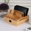 Bamboo Multiple Layer Digital Electronic Bracket Mobile Phone Charging Storage