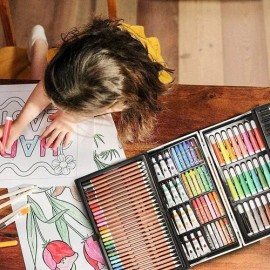 Colores Lápices Kit Dibujo 145pcs, Set De Arte Profesional                                                                                            