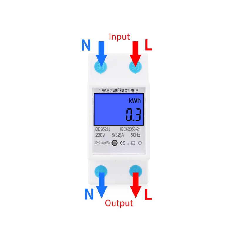 5‑32A 110‑130V 60Hz LCD Backlight Single Phase Energy KWh Meter