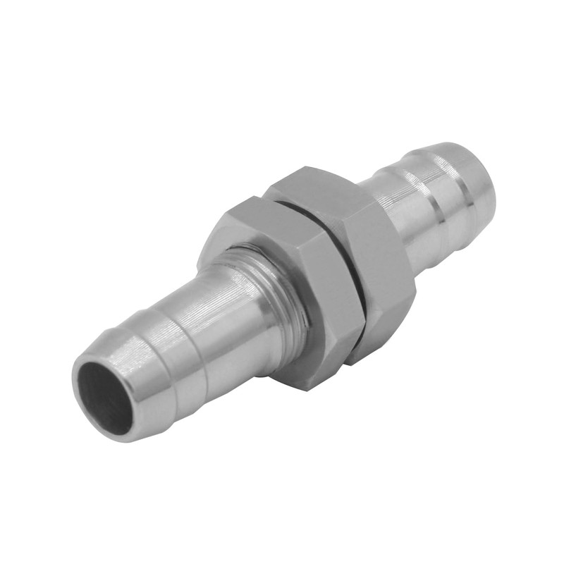 Fitvell Stainless Steel 1/4" Hose Barb Bulkhead Fitting Thru-Bulk Bulkhead