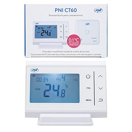 PNI Wireless Thermostat CT60 for The Central Heating System, Hysteresis 0.1 Degrees, White, 120 X 25 X 85 mm