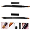 FRCOLOR 2pcs Retractable Double-ended Lip and Eyeliner Brush Portable Makeup