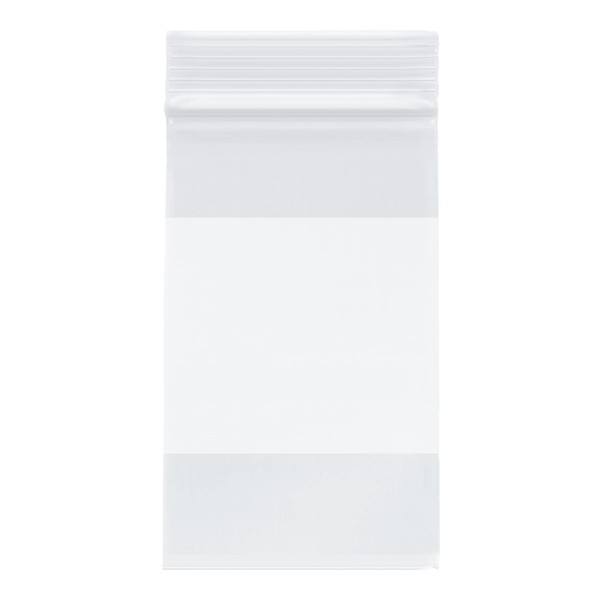 Plymor Heavy Duty Plastic Reclosable Zipper Bags With White Block, 4 Mil, 3" x 5" (Case of 4000)