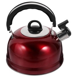 Mikinona Whistling Kettle 1l Small Camping Tea Pot Red Stainless Steel Water Boiler Random Style